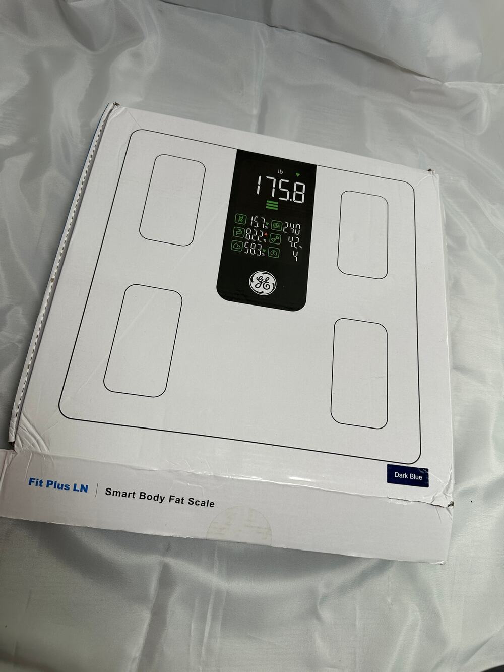 GE Fit Plus LN Smart Body Fat Scale 500lb Bluetooth Dark Blue New